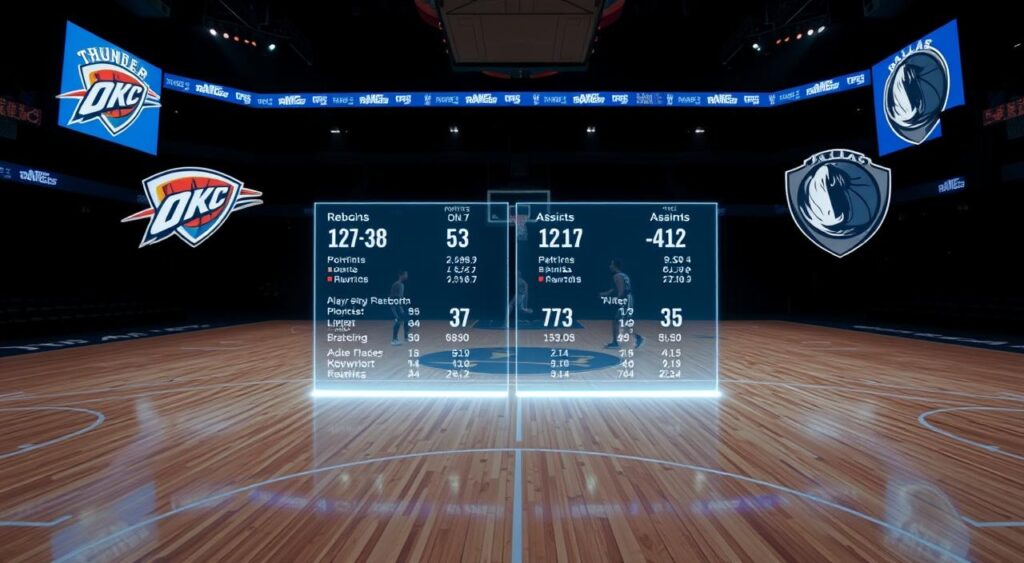 okc thunder vs dallas mavericks match player stats